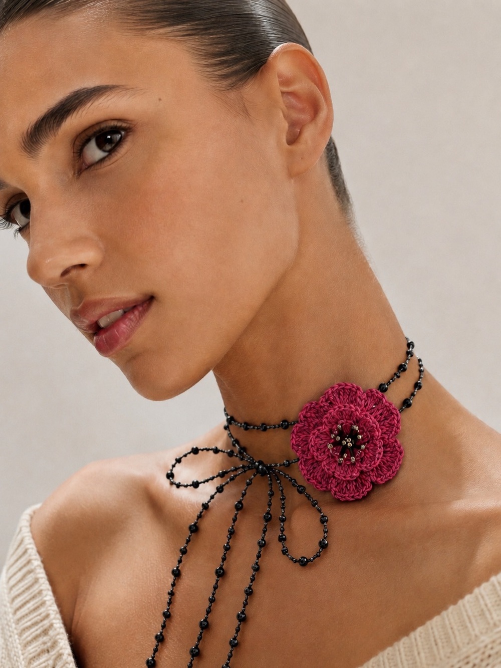 NWT Zara Pink Floral Necklace